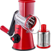 🎄Christmas Must-Have: Geedel Rotary Cheese Grater - 5-Blade Suction-Base Santa-Approved Shredder for Effortless Holiday Feasts & Perfect Gifts!