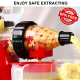 Exprimidor manual de prensado en frío Geedel, con manivela, de baja velocidad para maximizar los nutrientes, sin electricidad, sin BPA, fácil de limpiar.