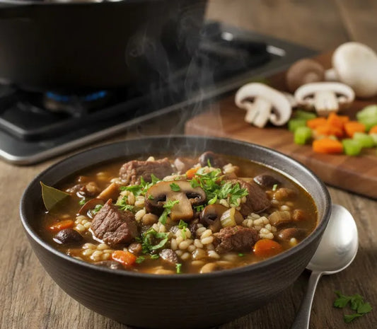 Beef and Mushroom Barley Soup