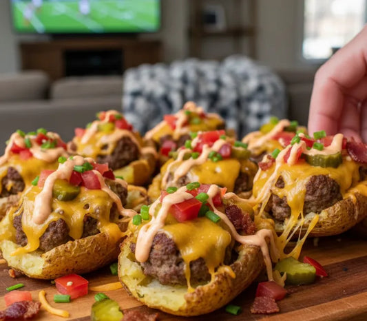 Bacon Cheeseburger Potato Skins