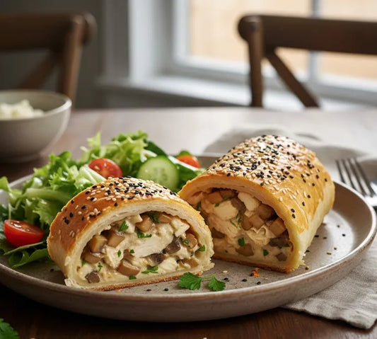 Creamy Chicken and Mushroom Puff Pastry Rolls