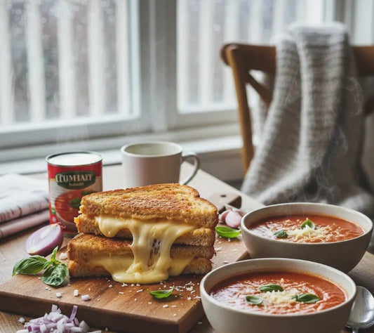 Upgraded Grilled Cheese Sandwich with Tomato Soup