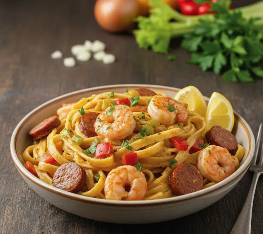 Cajun Sausage and Shrimp Pasta