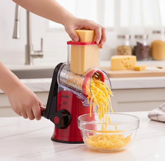 Say Goodbye to Sticky Soft Cheese Struggles: Geedel Rotary Cheese Grater Makes It Fluffy &amp; Mess-Free!