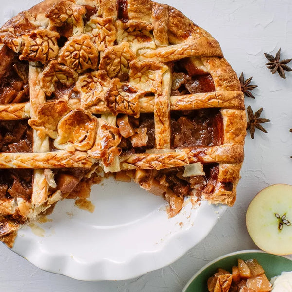 Pastel de café con crumble de manzana