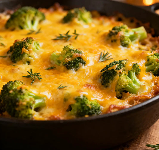🧀 Keto Cheesy Broccoli Casserole — Creamy &amp; Low-Carb Comfort Food