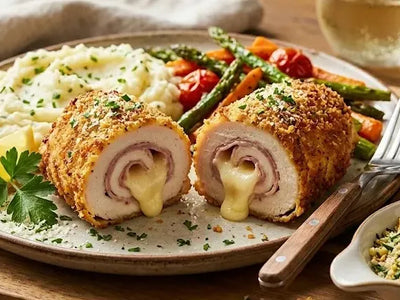 Cheese & Ham Stuffed Chicken Rolls