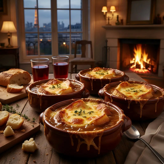 French Onion Soup with Garlic Croutons