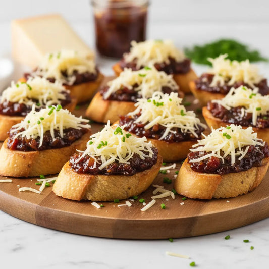 Gouda Bacon Jam Crostini: Sweet, Smoky, Creamy, Party-Perfect Bites
