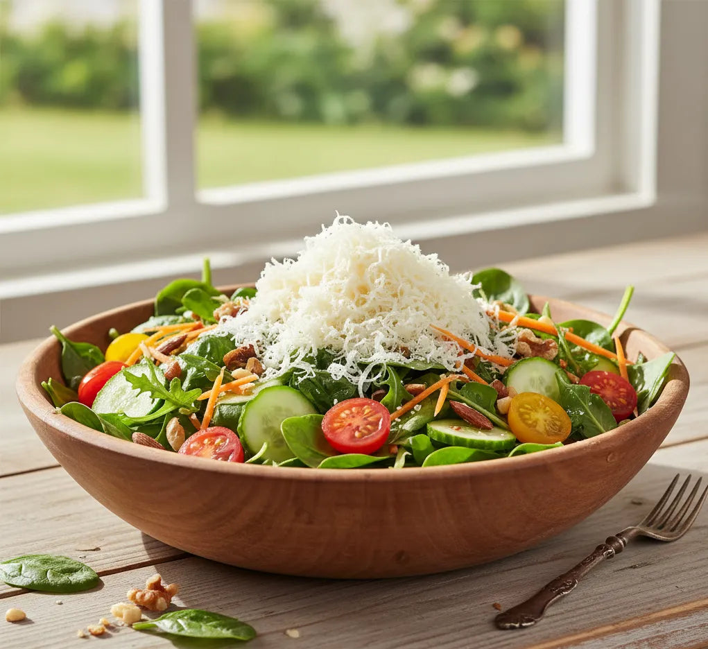Nutty Cheese Garden Salad | Fresh & Crunchy Recipe – Geedel