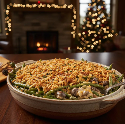 Green Bean Casserole 2.0: Crispy, Cheesy, Thanksgiving Glow-Up