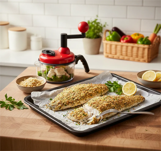 Italian Herb-Crusted Baked Sea Bass