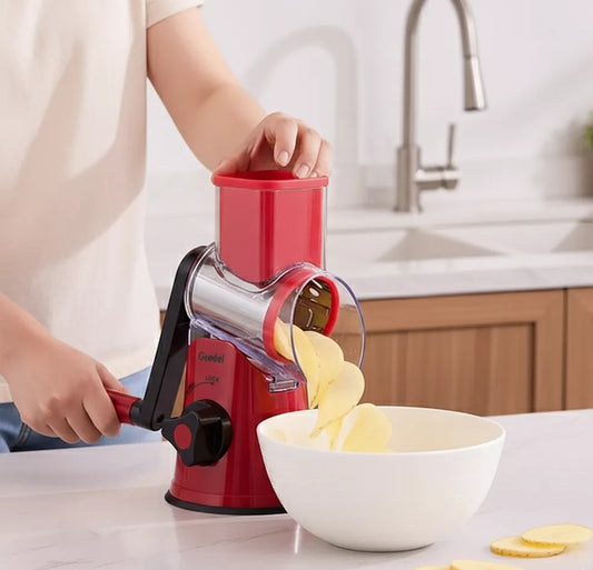 Homemade Oven Crisps Hack: Geedel Rotary Cheese Grater Preps Potatoes &amp; Beetroot—Perfect Crunch!