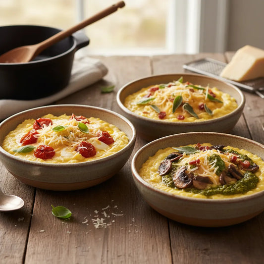 Cheesy Polenta Bowls: Creamy, Comforting, and Loaded with Flavor