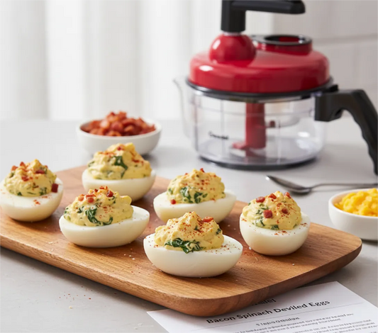 Bacon Spinach Deviled Eggs
