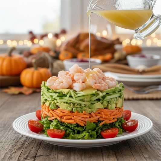Shrimp & Avocado Vegetable Shred Tower