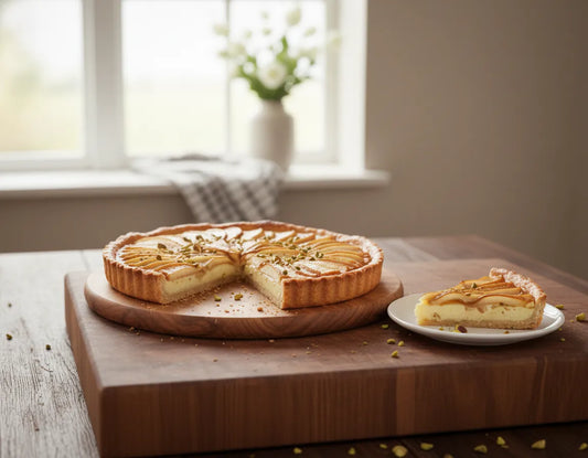 Flaky Sliced Pear Tart: Autumn Elegance on a Plate