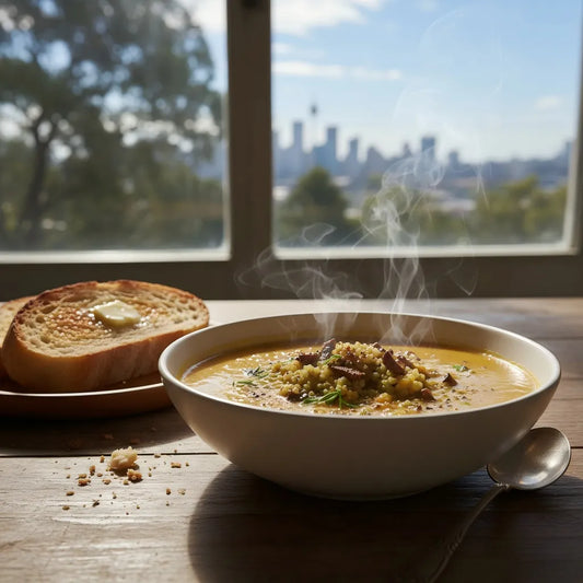 Australian Pumpkin &amp; Mushroom Quinoa Chowder