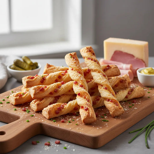 Crispy Comté &amp; Ham Puff Pastry Straws: Irresistible Party Bites