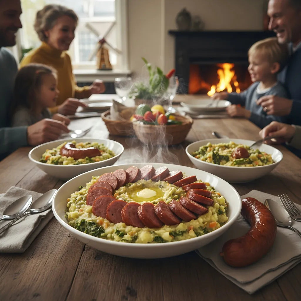 Dutch Traditional Stamppot with Smoked Sausages