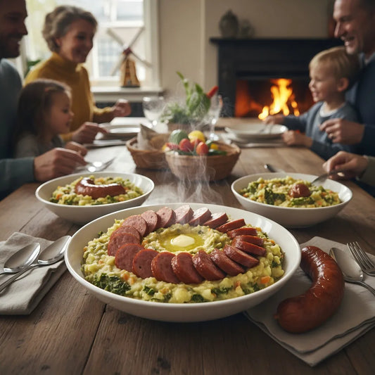 Dutch Traditional Stamppot with Smoked Sausages