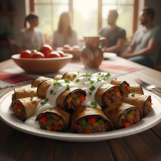 Bulgarian Eggplant and Minced Meat Rolls