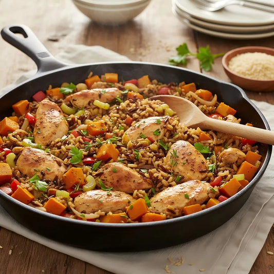 Harvest Chicken and Wild Rice Skillet