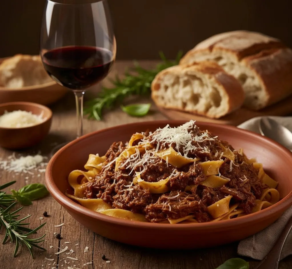 Slow-Cooked Short Rib Ragu with Parmesan Pasta