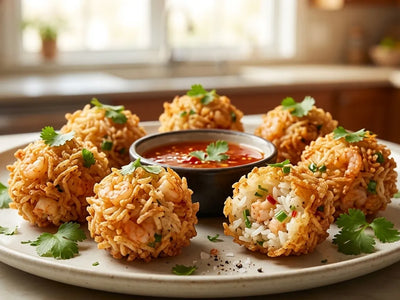 Spicy Indian Basmati Rice and Shrimp Bites (Crispy One-Bite Appetizer)