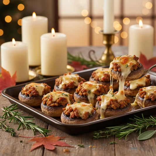 Golden Stuffed Mushrooms with Grated Cheese: The Perfect Holiday Starter