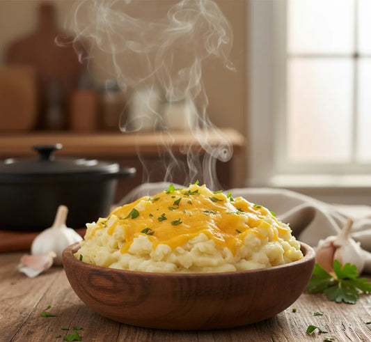 a bowl of creamy cheesy garlic