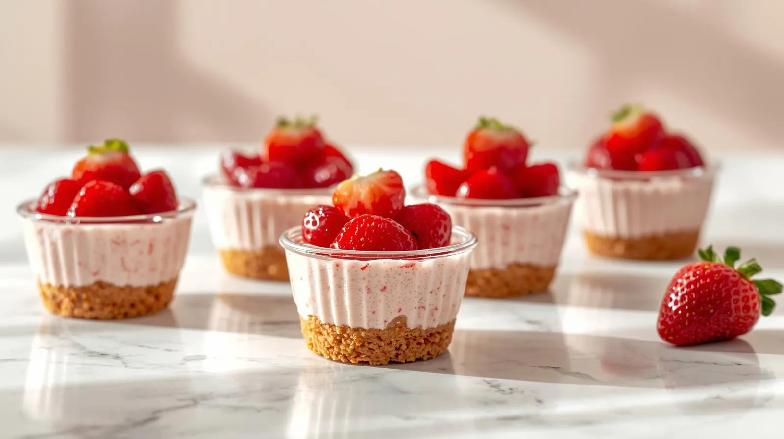 🍓 Sweet Delight: No-Bake Strawberry Cheesecake Cups