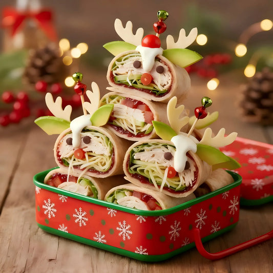 Reindeer Cranberry Turkey Wrap Bites