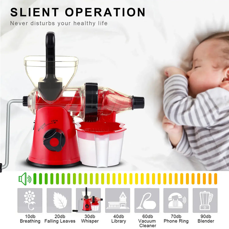Geedel Manual Cold Press Juicer, Hand Crank Masticating Juicer Machine, Slow Juicer for Maximum Nutrients, No Electricity, BPA-Free, Easy Clean