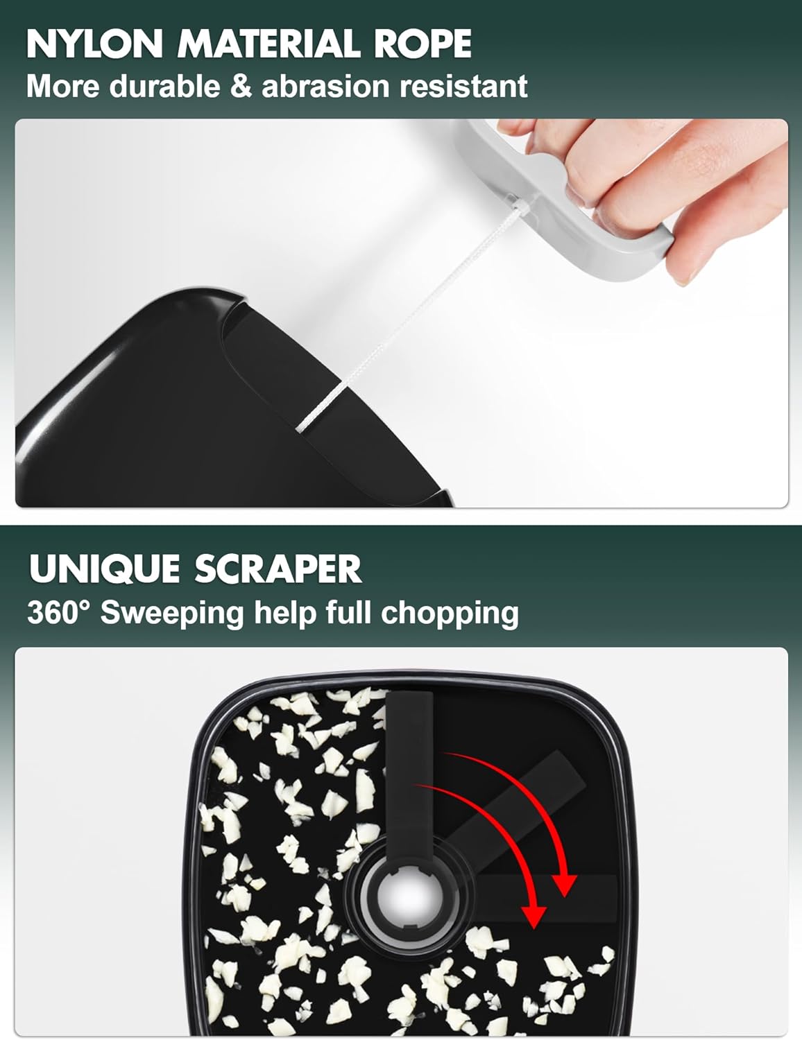 Geedel Pull Chopper, Manual Food Processor Chopper, Vegetable Chopper, Onion Chopper for Vegetables, Fruits, Nuts, Salad, and Herbs 2 Cup Capacity