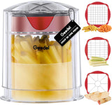 Geedel French Fry Cutter and Apple Slicer �� 420 stainless steel potato vegetable chopper with 3 interchangeable blades