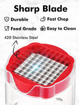 3 interchangeable blades included with Geedel French fry cutter �� Fry Cutter, Wedge Cutter, and Apple Corer