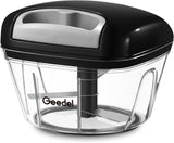 Geedel Pull Chopper, Manual Food Processor Chopper, Vegetable Chopper, Onion Chopper for Vegetables, Fruits, Nuts, Salad, and Herbs 2 Cup Capacity