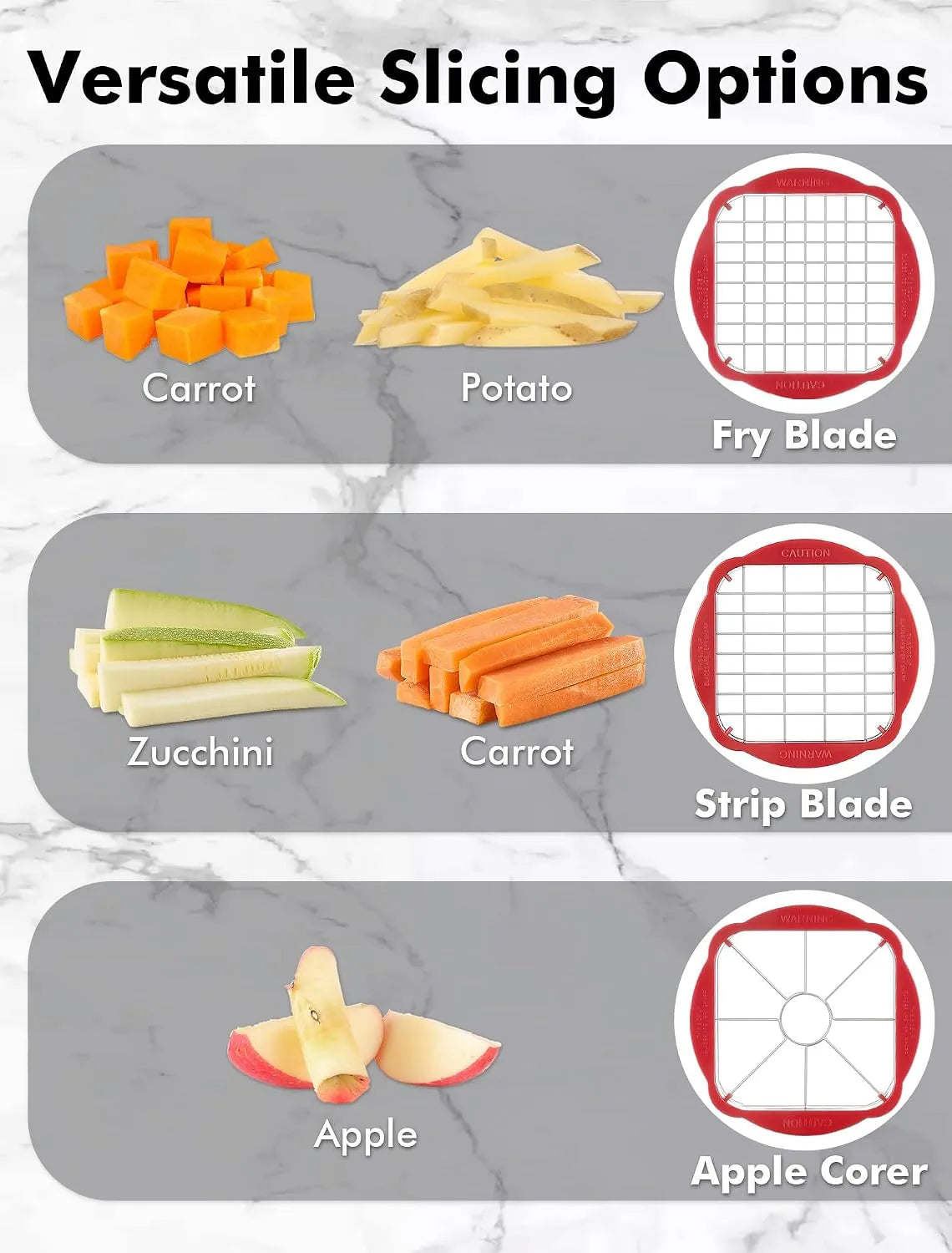 Geedel apple slicer and French fry cutter �� BPA-free manual kitchen tool on kitchen counter