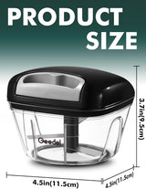 Geedel Pull Chopper, Manual Food Processor Chopper, Vegetable Chopper, Onion Chopper for Vegetables, Fruits, Nuts, Salad, and Herbs 2 Cup Capacity
