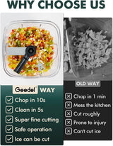 Geedel Pull Chopper, Manual Food Processor Chopper, Vegetable Chopper, Onion Chopper for Vegetables, Fruits, Nuts, Salad, and Herbs 2 Cup Capacity