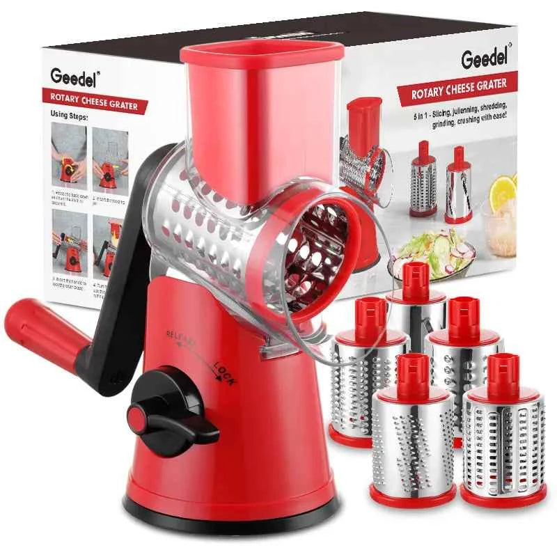 Geedel 5-in-1 rotary cheese grater
