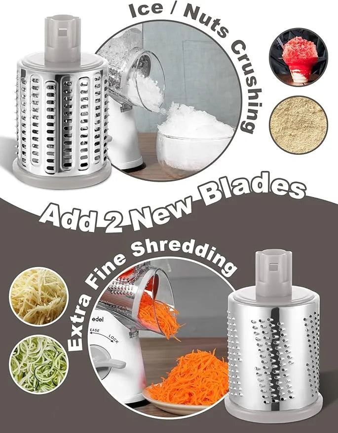 2 Geedel Rotary Grater Blades – for Ice & Nut Crushing and Extra-Fine Vegetable Shredding