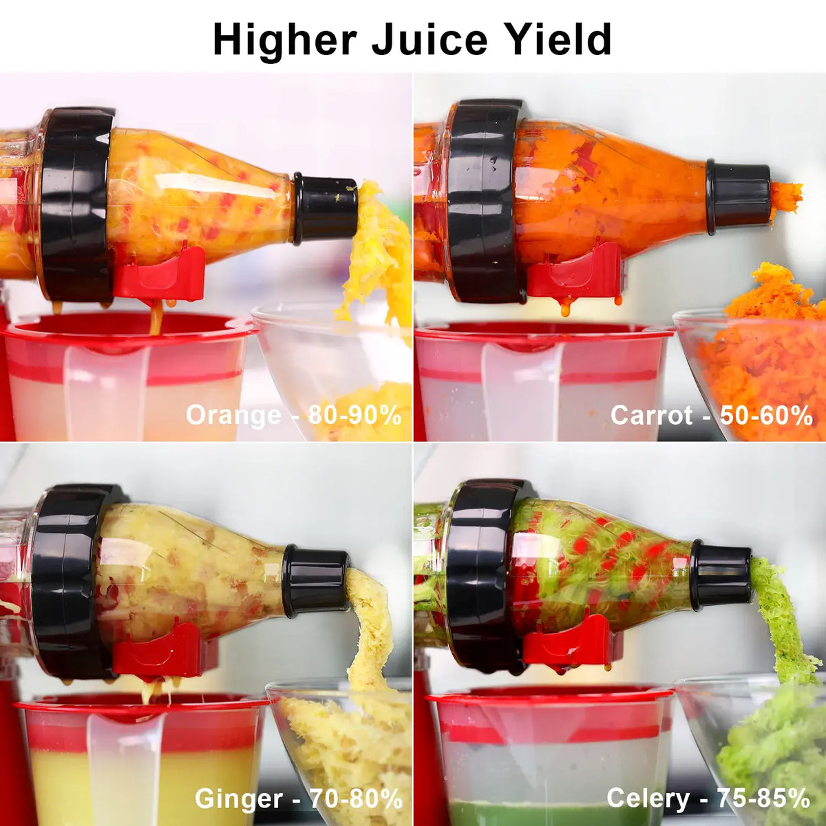 Geedel Manual Cold Press Juicer, Hand Crank Masticating Juicer Machine, Slow Juicer for Maximum Nutrients, No Electricity, BPA-Free, Easy Clean