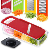 Geedel Mandoline Slicer Cutter Shredder Set with Container for Potatoes, Cucumbers, and Carrots - Essential 2026 Prep Tool