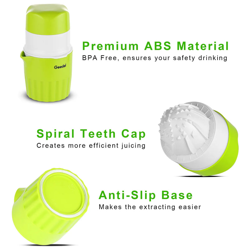 Portable Geedel Manual Juicer - Easy Squeeze Fresh Cold Press Juice Maker - Non-Electric Hand Juicer for Healthy Drinks