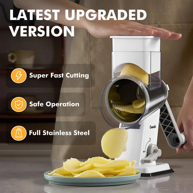 Geedel rotary grater batter drum white grey