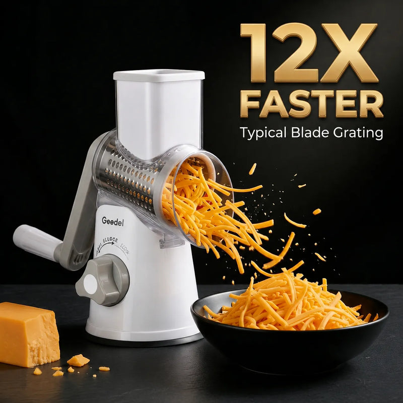 Geedel Safe & Fast Rotary Cheese Grater for Kitchen Meal Prep