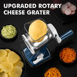 Geedel 4-in-1 Rotary Cheese Grater - Upgraded Vegetable Slicer & Nut Grinder with Strong Suction Base