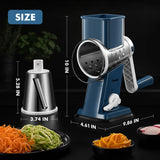 Geedel 4-in-1 Rotary Cheese Grater - Upgraded Vegetable Slicer & Nut Grinder with Strong Suction Base